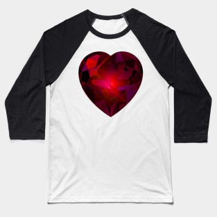 Red and Pink Heart Gemstone Baseball T-Shirt